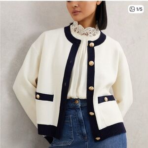Contrast Trim Lady Sweater